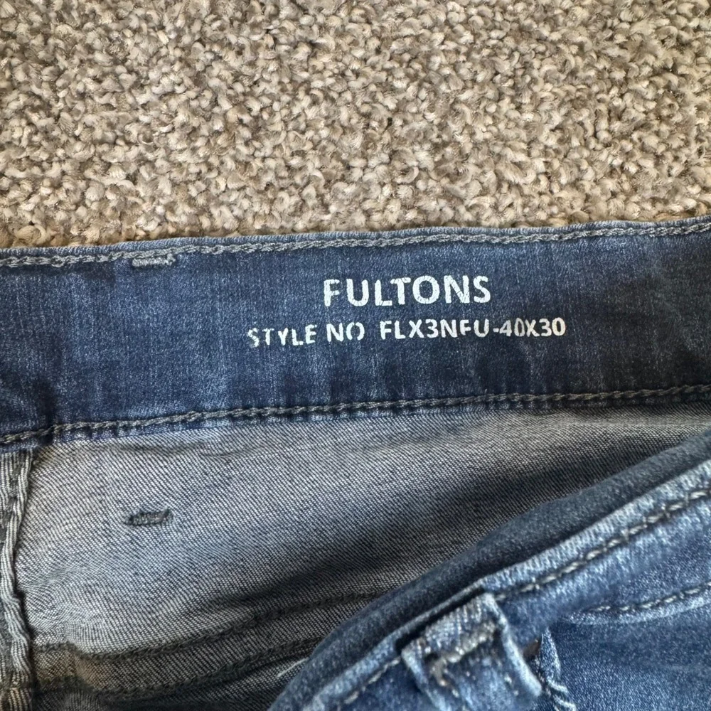 Mugsy Fultons Dark Blue Stretch Slim Straight Jeans Mens 40x30 FLX3NFU 40X30
